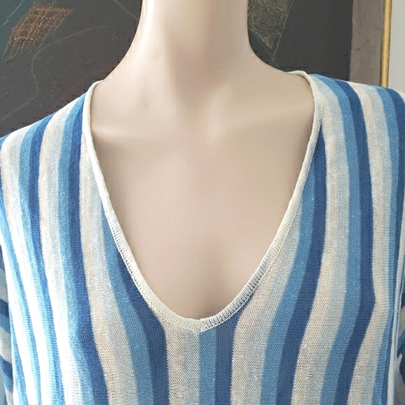 Zara | NWOT Striped Linen Knit Tunic and Pant Set - Picture 6 of 16